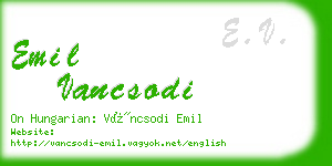 emil vancsodi business card